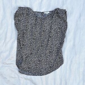 Another Love - Monochrome Abstract Blouse with Stitched in Shoulder Pads